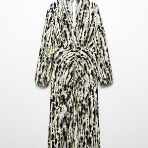 Mango PRINTED DRESS WITH RUFFLED DETAIL